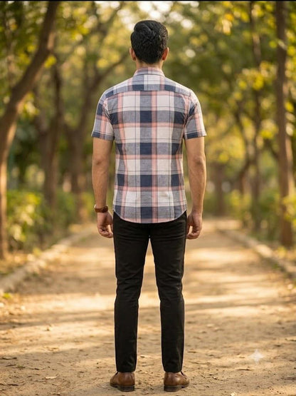 Men's Premium Plaid Pattern Casual Shirt with Chest Pocket