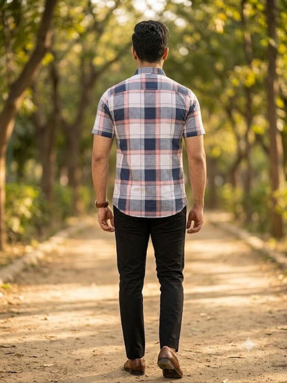 Men's Premium Plaid Pattern Casual Shirt with Chest Pocket