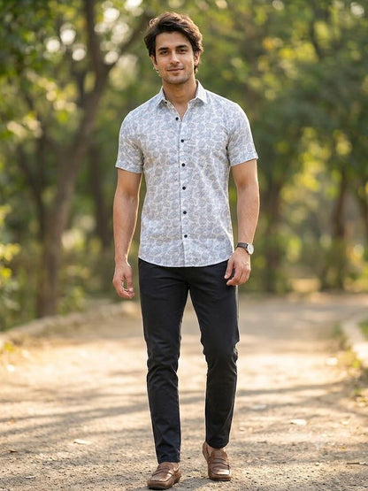 Men's Smart Casual Botanical Paisley Shirt | Regular Fit