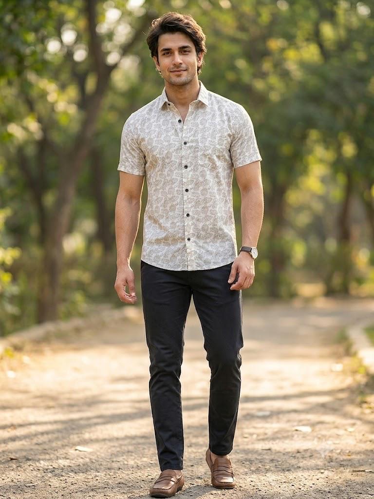 Men's Smart Casual Botanical Paisley Shirt | Regular Fit