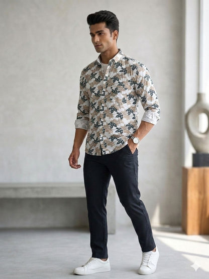 Botanical Print Shirt – Slim Fit