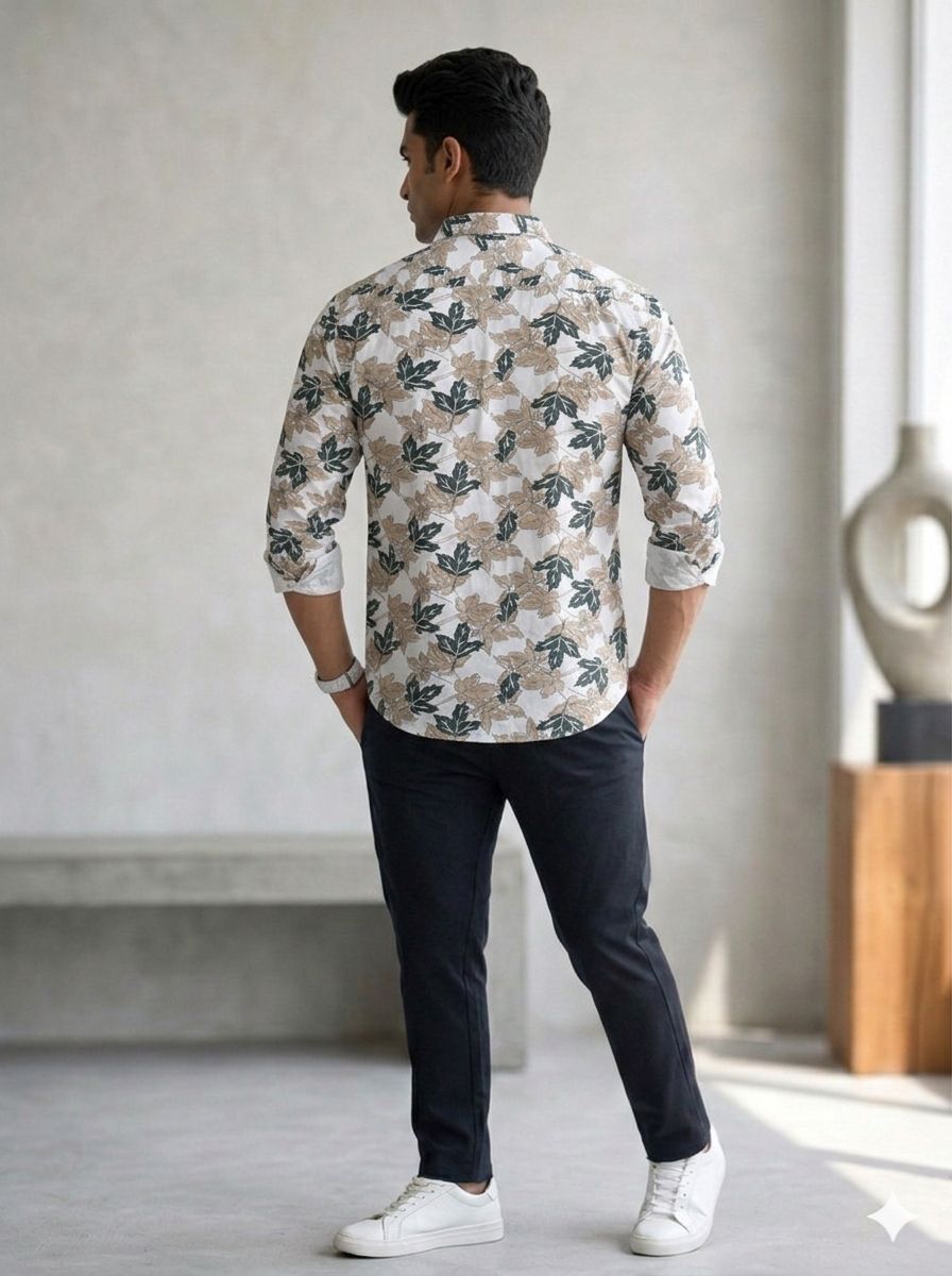 Botanical Print Shirt – Slim Fit