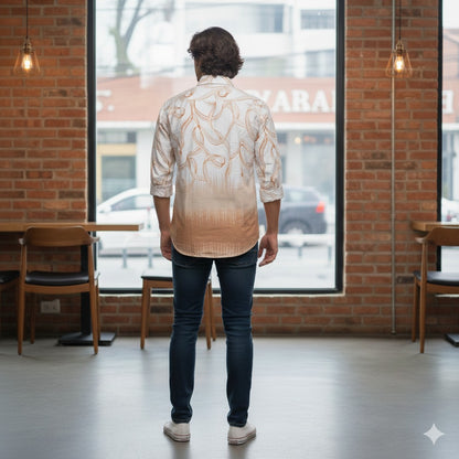 Ombre Doodle Print Shirt – Slim Fit