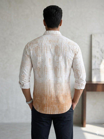 Ombre Doodle Print Shirt – Slim Fit