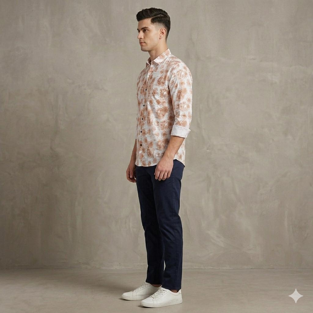 Men's Luxury Abstract Print Shirt | Tailored Regular Fit