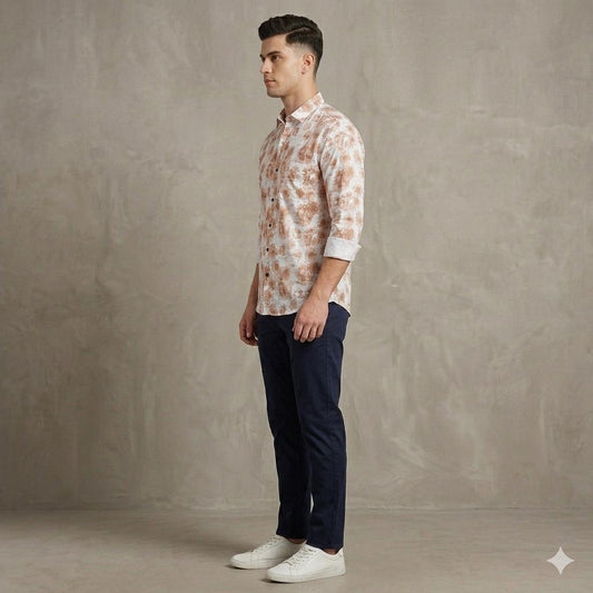 Men's Luxury Abstract Print Shirt | Tailored Regular Fit