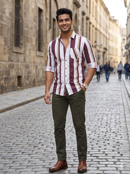 Bold Stripe Regular-Fit Shirt