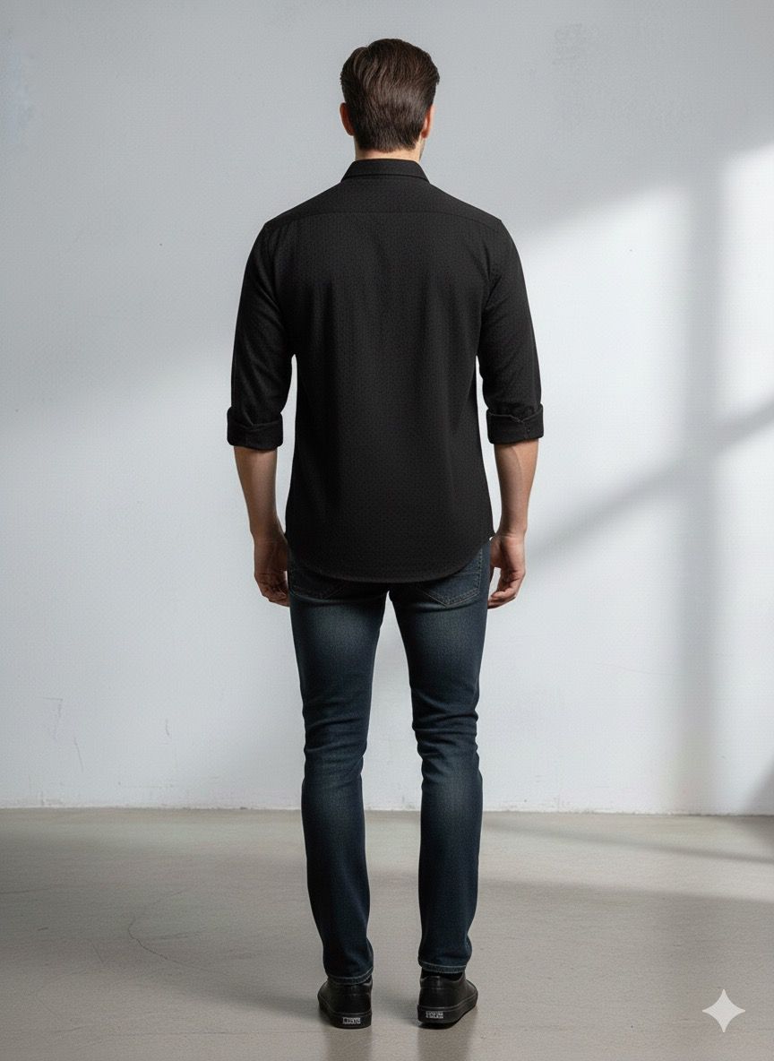 Solid Textured Shirt – Slim Fit