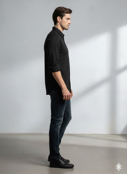 Solid Textured Shirt – Slim Fit