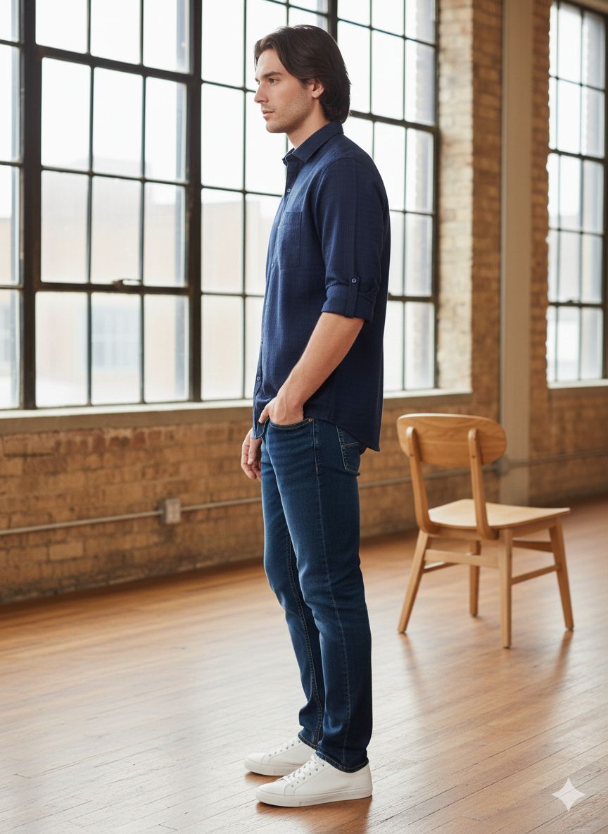 Solid Textured Shirt – Slim Fit