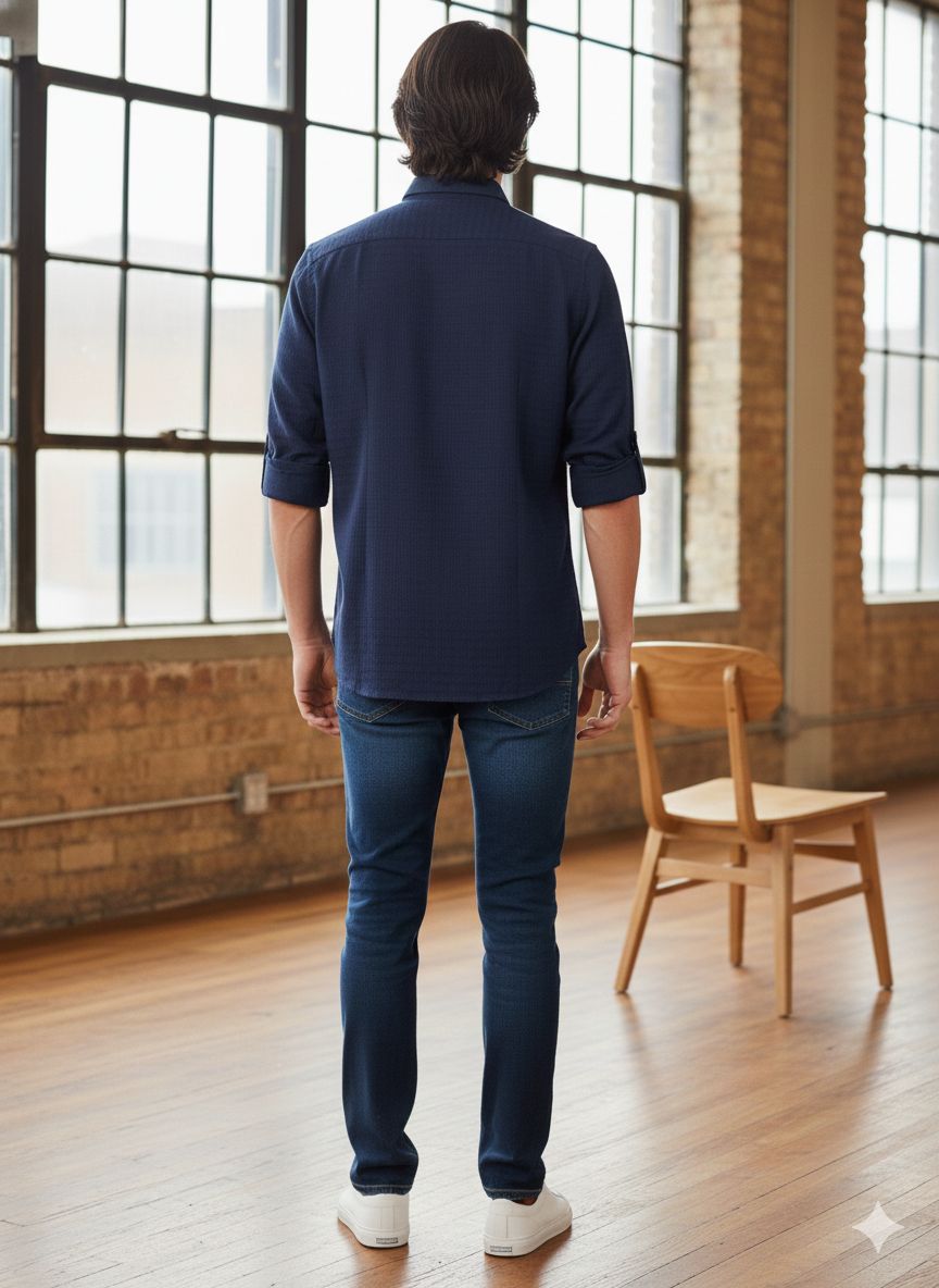 Solid Textured Shirt – Slim Fit