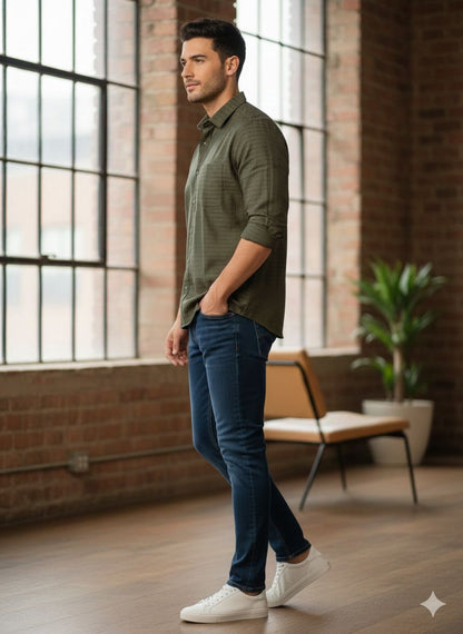 Solid Textured Shirt – Slim Fit