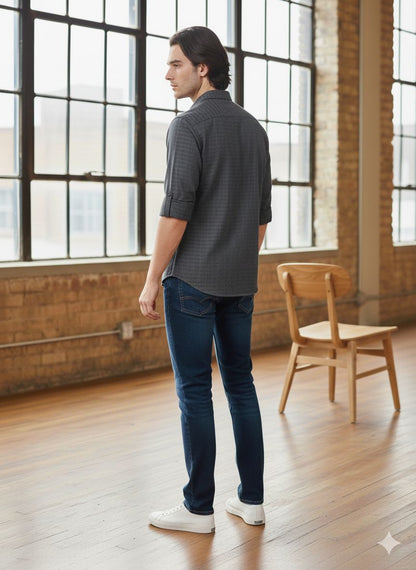 Solid Textured Shirt – Slim Fit