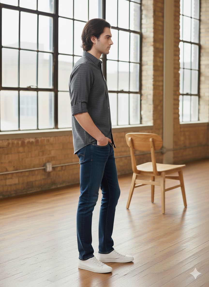 Solid Textured Shirt – Slim Fit