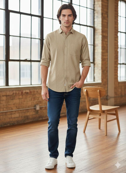 Solid Textured Shirt – Slim Fit