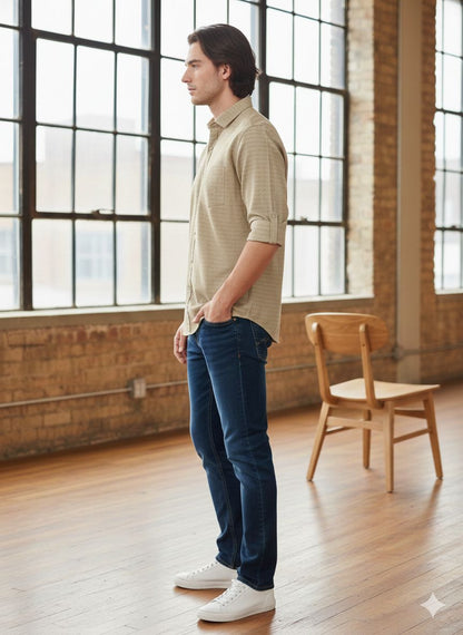 Solid Textured Shirt – Slim Fit