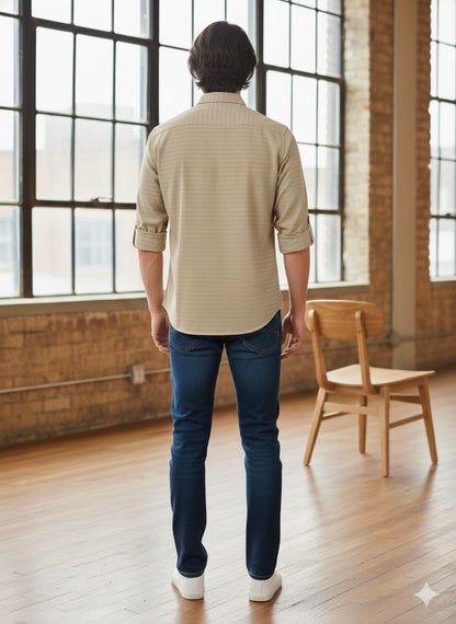 Solid Textured Shirt – Slim Fit