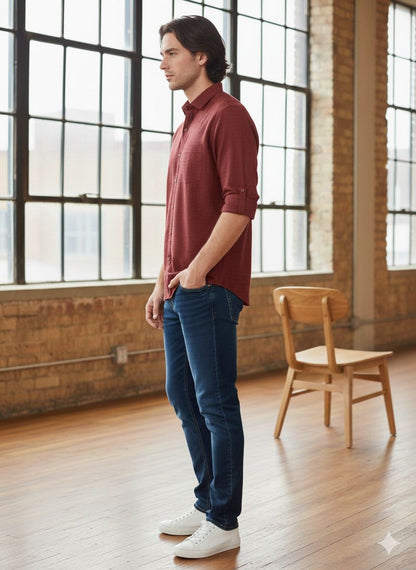 Solid Textured Shirt – Slim Fit