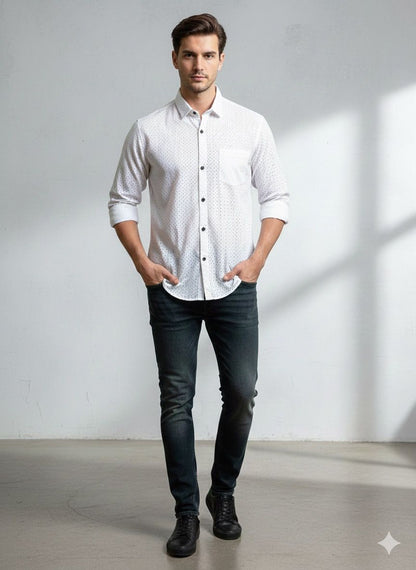 Solid Textured Shirt – Slim Fit