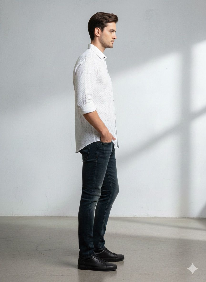 Solid Textured Shirt – Slim Fit