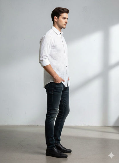 Solid Textured Shirt – Slim Fit
