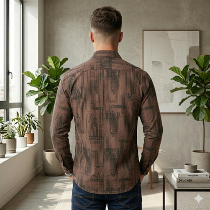 Men's Casual Botanical Print Shirt for Everyday Wear