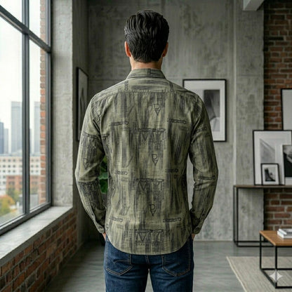 Men's Casual Botanical Print Shirt for Everyday Wear