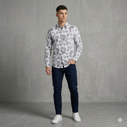 Men's Luxury Abstract Print Shirt | Tailored Regular Fit