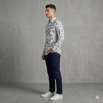 Men's Luxury Abstract Print Shirt | Tailored Regular Fit
