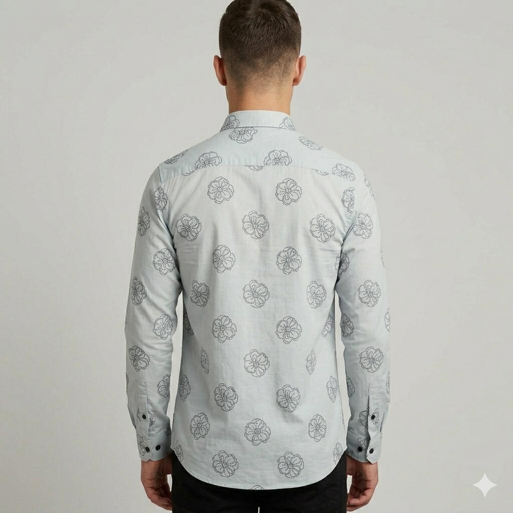 Men's Smart Casual Blossom Print Shirt | Tailored Fit