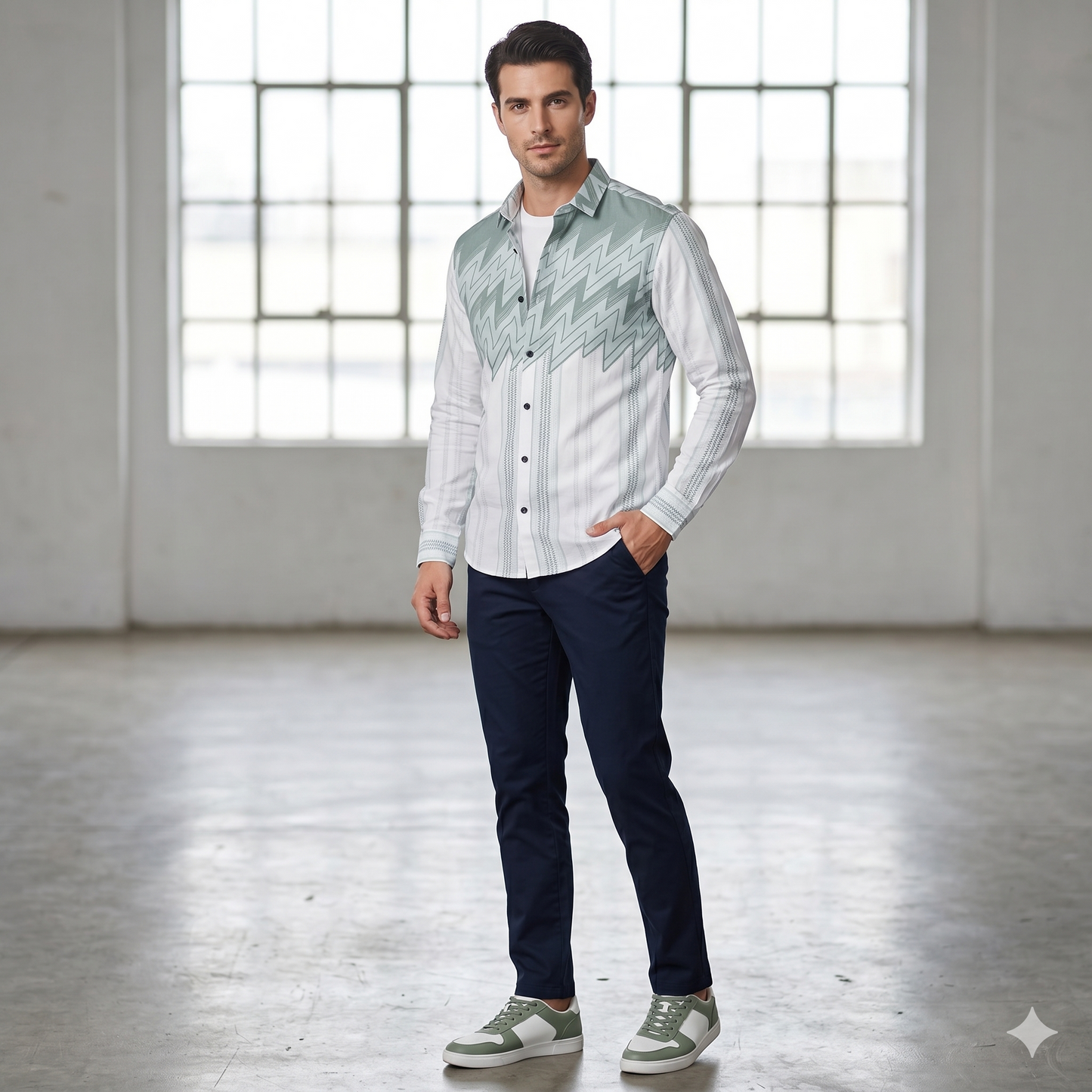 Signature Zig-Zag Slim Fit Shirt