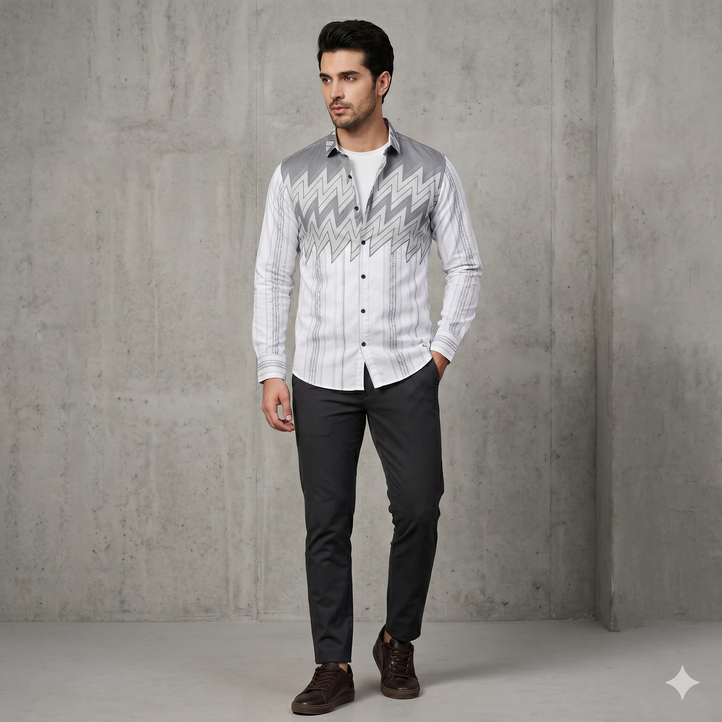 Signature Zig-Zag Slim Fit Shirt