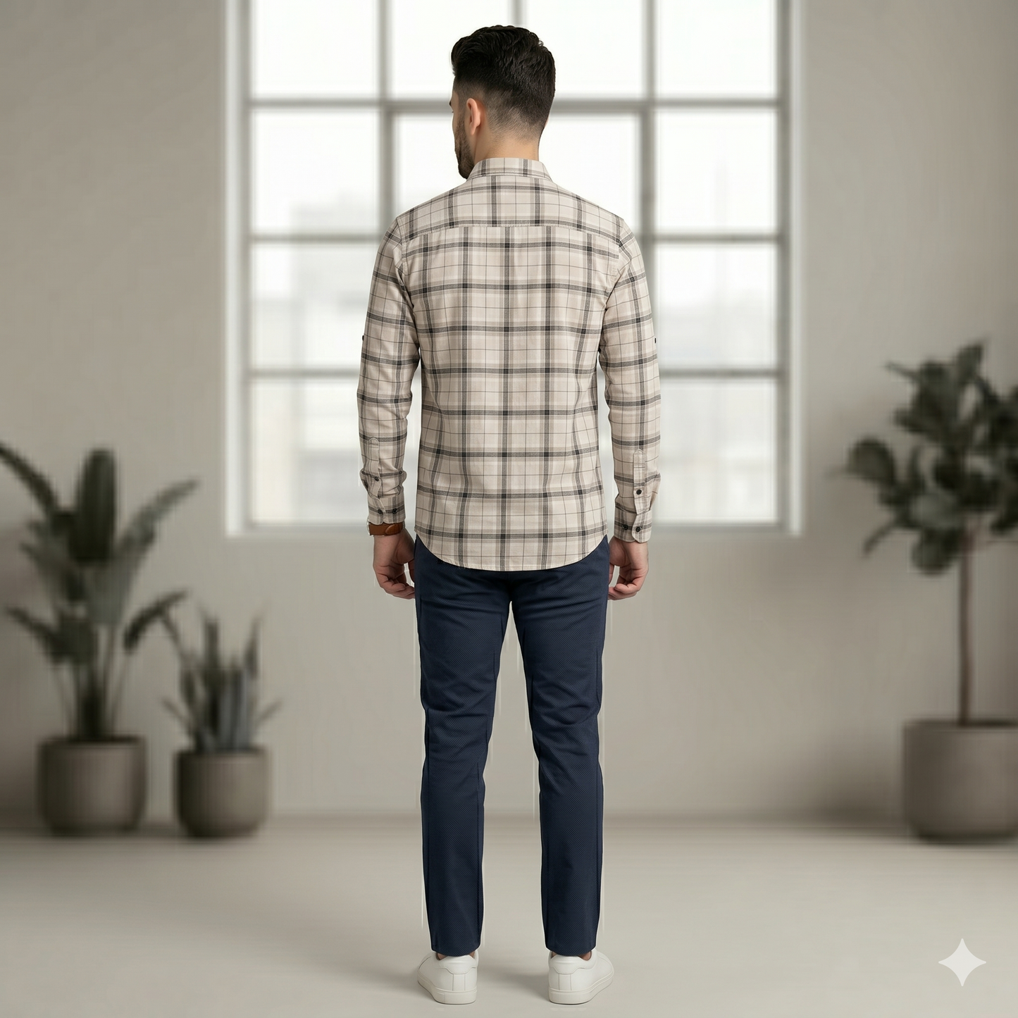 Modern Plaid Pattern Casual Shirt for Men